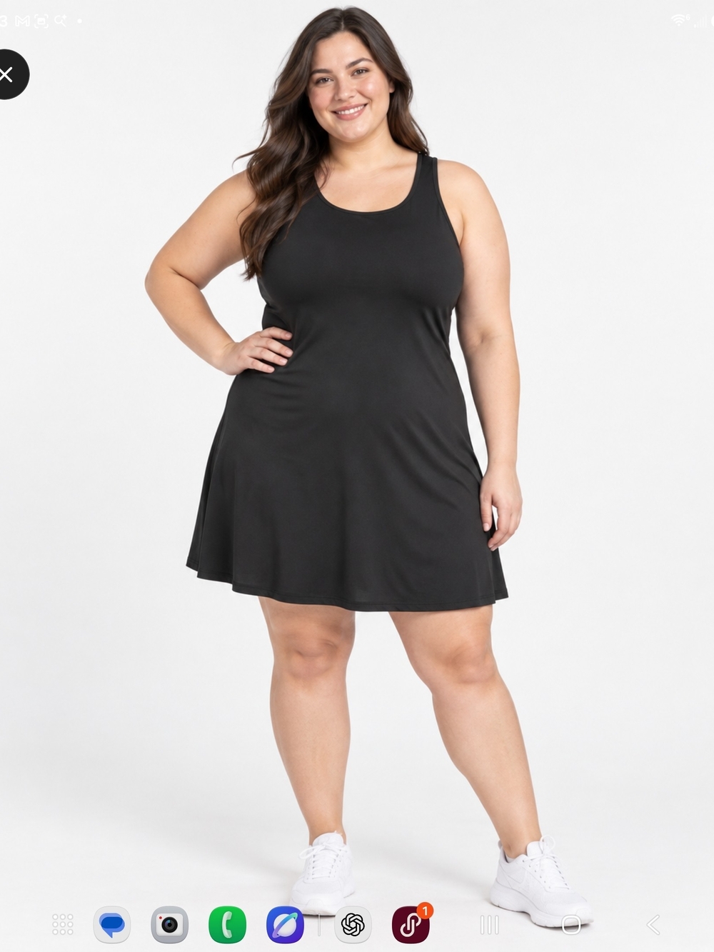 Mono B Black Plus-Size Tank Swimdress